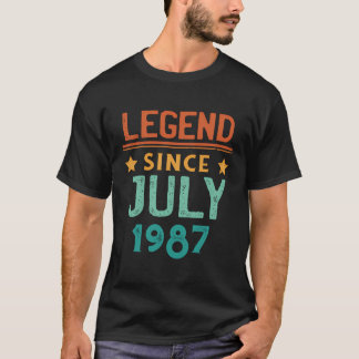 Camiseta Leyenda Desde Julio De 1987 Retro 36 Años