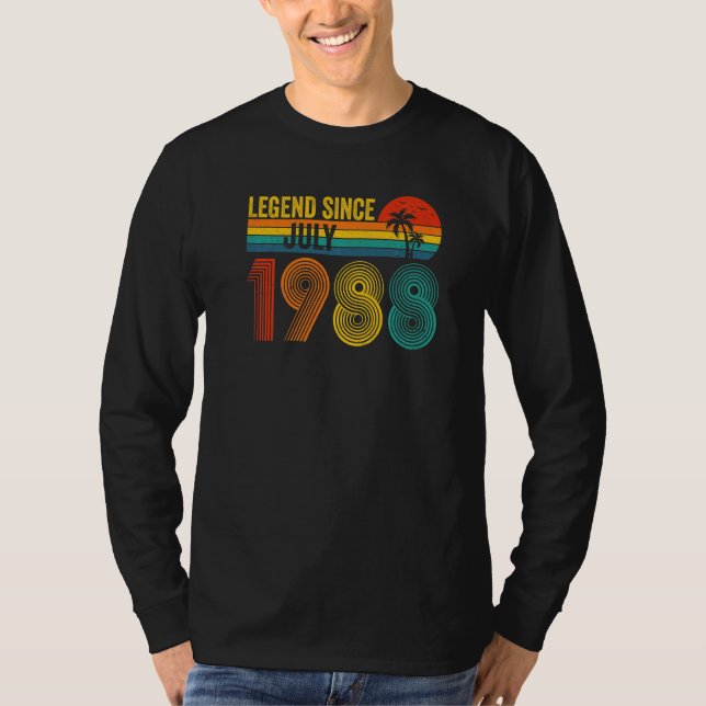 Camiseta Leyenda desde julio de 1988 34º cumpleaños 34 años (Anverso)