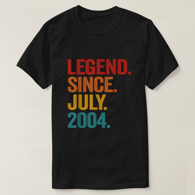 Camiseta Leyenda desde julio de 2004 18º regalo de cumpleañ (Diseño del anverso)