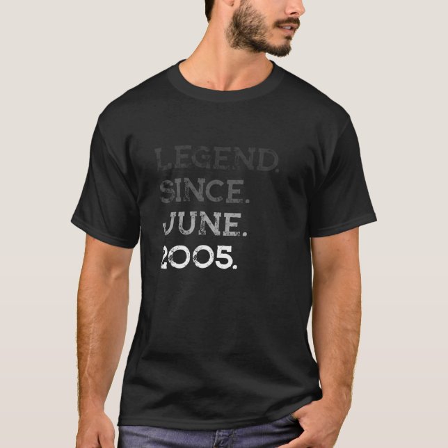 Camiseta Leyenda Desde Junio 2005 16º Regalos De Cumpleaños (Anverso)