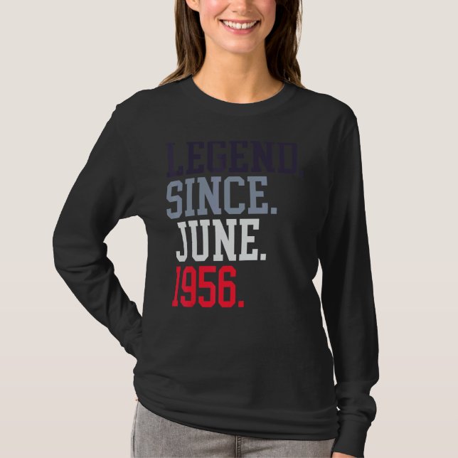Camiseta Leyenda Desde Junio De 1956 Para Hombres Mujeres J (Anverso)