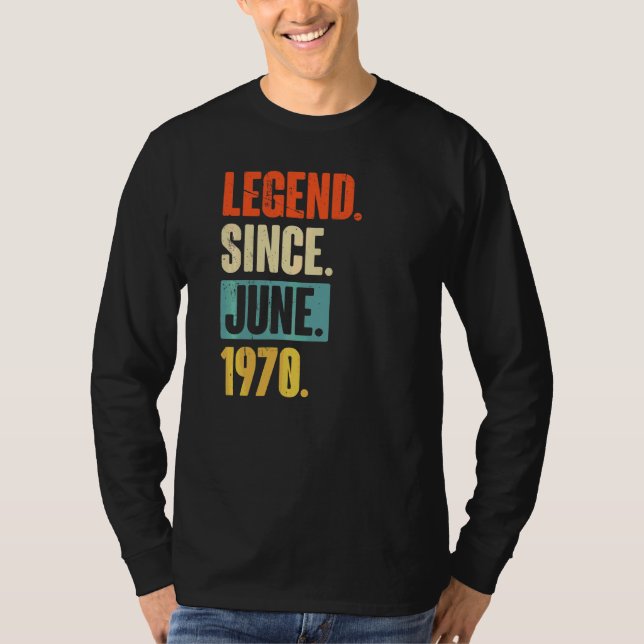 Camiseta Leyenda desde junio de 1970 52 años (Anverso)