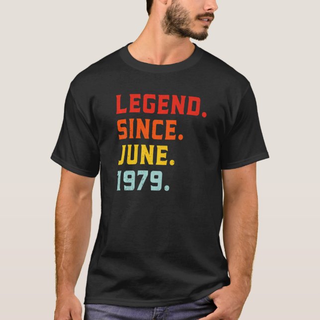 Camiseta Leyenda desde junio de 1979 43ª cosecha de cumplea (Anverso)