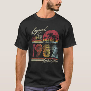 Camiseta Leyenda Desde Junio De 1982 40 Años De Edad 40 Año