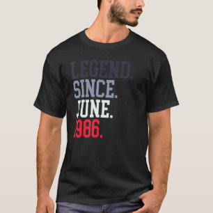 Camiseta Leyenda Desde Junio De 1986 Para Hombres Mujeres J