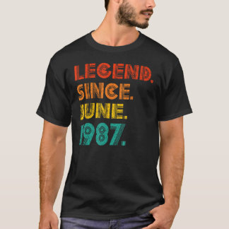 Camiseta Leyenda Desde Junio De 1987 Cumpleaños 1987 V