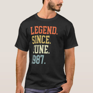 Camiseta Leyenda Desde Junio De 1987 Para Hombres Mujeres J