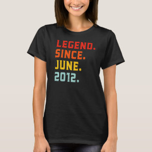 Camiseta Leyenda desde junio de 2012 10 años Vintage 10 año