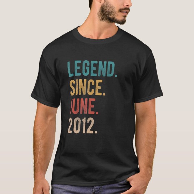 Camiseta Leyenda desde junio de 2012 Cumpleaños 10 años (Anverso)
