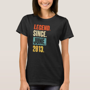 Camiseta Leyenda desde junio de 2013 9 años Noveno cumpleañ