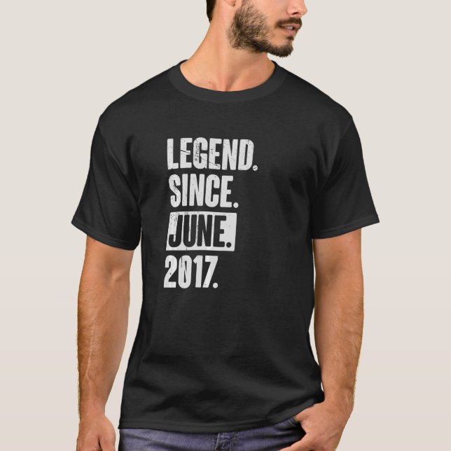 Camiseta Leyenda desde junio de 2017 Quinto cumpleaños de 5 (Anverso)
