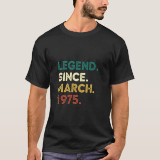 Camiseta Leyenda Desde Marzo 1975 Cumpleaños Estilo Vintage