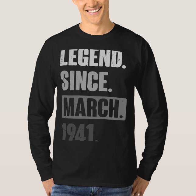 Camiseta Leyenda desde marzo de 1941 Cumpleaños 82ª Decorac (Anverso)