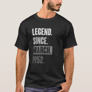 Camiseta Leyenda desde marzo de 1952 Cumpleaños 71ª Decorac