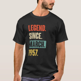 Camiseta Leyenda desde marzo de 1957 Cumpleaños 66 Decoraci