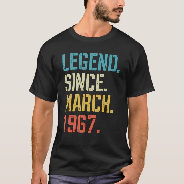 Camiseta Leyenda desde marzo de 1967 56º cumpleaños 56 años (Anverso)