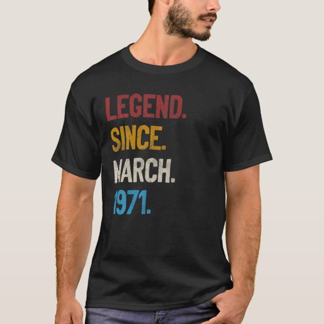 Camiseta Leyenda Desde Marzo De 1971 Tee 50 Regalos De Cump (Anverso)