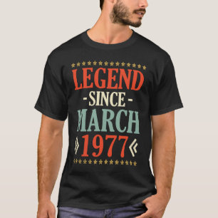 Camiseta Leyenda Desde Marzo De 1977 Feliz Cumpleaños 46 Añ