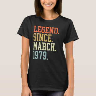 Camiseta Leyenda Desde Marzo De 1979 Para Mujeres Marzo De