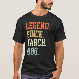 Camiseta Leyenda Desde Marzo De 1986 Para Mujeres Marzo De