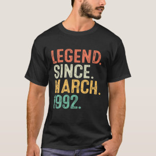 Camiseta Leyenda Desde Marzo De 1992 30º Cumpleaños 30 Años