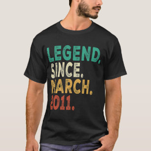 Camiseta Leyenda desde marzo de 2011 12º cumpleaños 12 años