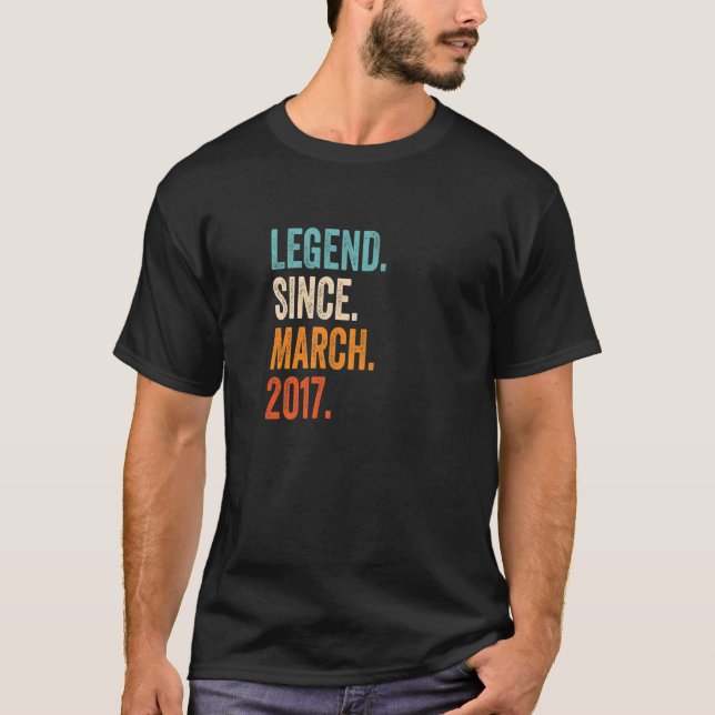 Camiseta Leyenda desde marzo de 2017 6º cumpleaños (Anverso)