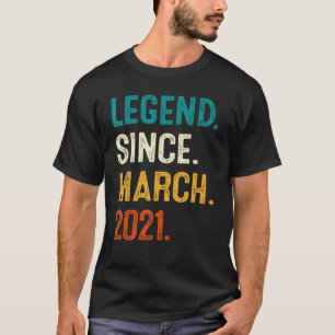 Camiseta Leyenda desde marzo de 2021 2do cumpleaños 2 años