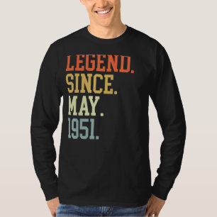 Camiseta Leyenda Desde Mayo De 1951 Para Las Mujeres Mayo D