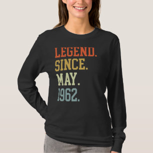 Camiseta Leyenda Desde Mayo De 1962 Para Las Mujeres Mayo D