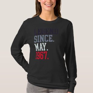 Camiseta Leyenda Desde Mayo De 1967 Para Las Mujeres Mayo D
