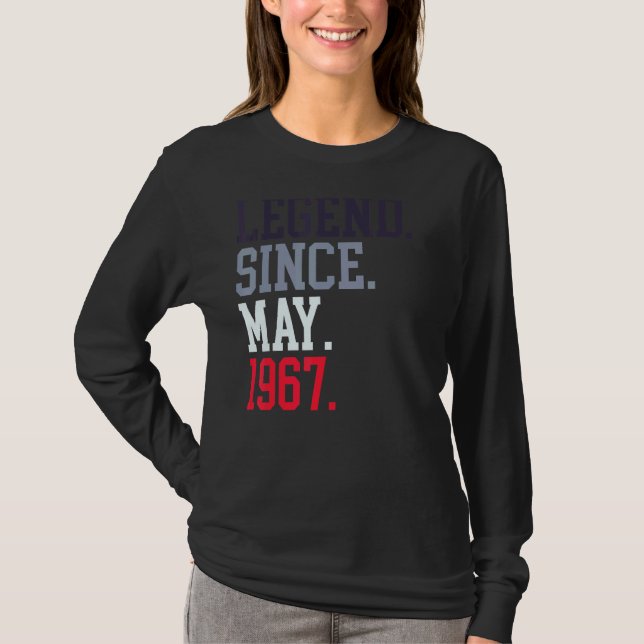 Camiseta Leyenda Desde Mayo De 1967 Para Las Mujeres Mayo D (Anverso)
