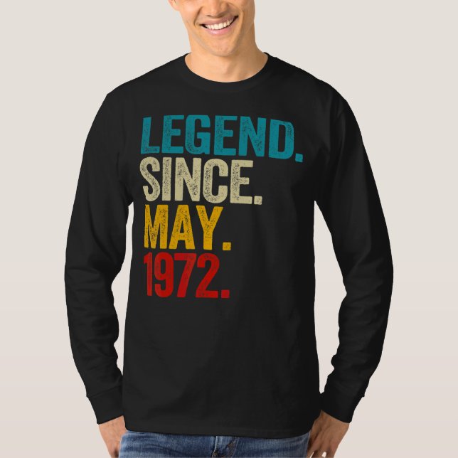 Camiseta Leyenda desde mayo de 1972 50 años 50 años (Anverso)