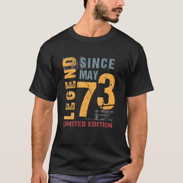 Camiseta Leyenda Desde Mayo De 1973 Regalo Para 49 Años De  (Anverso)