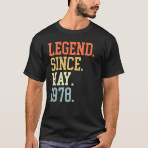 Camiseta Leyenda Desde Mayo De 1978 Para Las Mujeres Mayo D