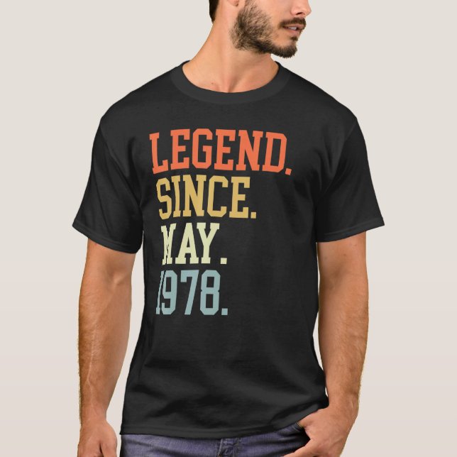 Camiseta Leyenda Desde Mayo De 1978 Para Las Mujeres Mayo D (Anverso)