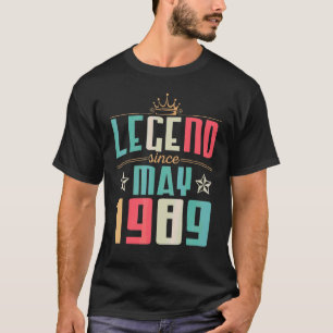 Camiseta Leyenda desde mayo de 1989 Feliz cumpleaños a 33 a
