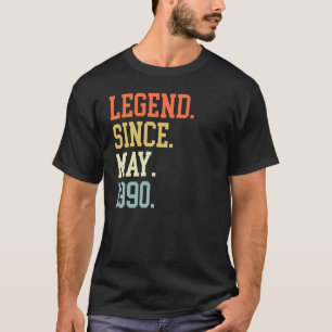 Camiseta Leyenda Desde Mayo De 1990 Para Las Mujeres Mayo D