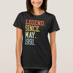 Camiseta Leyenda Desde Mayo De 1991 Para Las Mujeres Mayo D