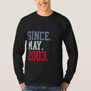 Camiseta Leyenda Desde Mayo De 2003 Para Mujeres Mayo De 20
