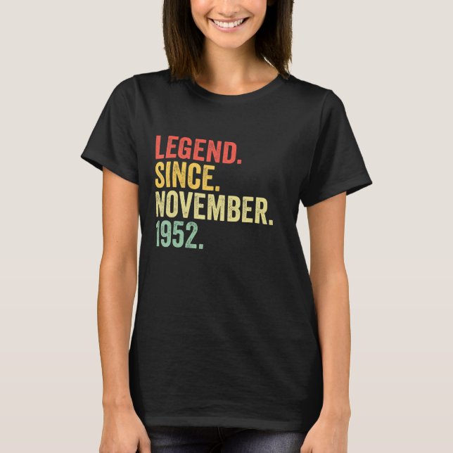 Camiseta Leyenda desde noviembre de 1952 70 años (Anverso)
