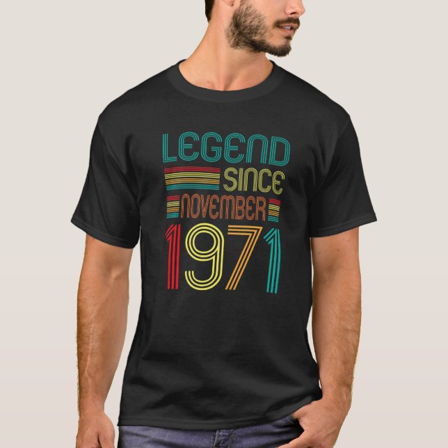 Camiseta Leyenda desde noviembre de 1971 Retro 51 años (Anverso)
