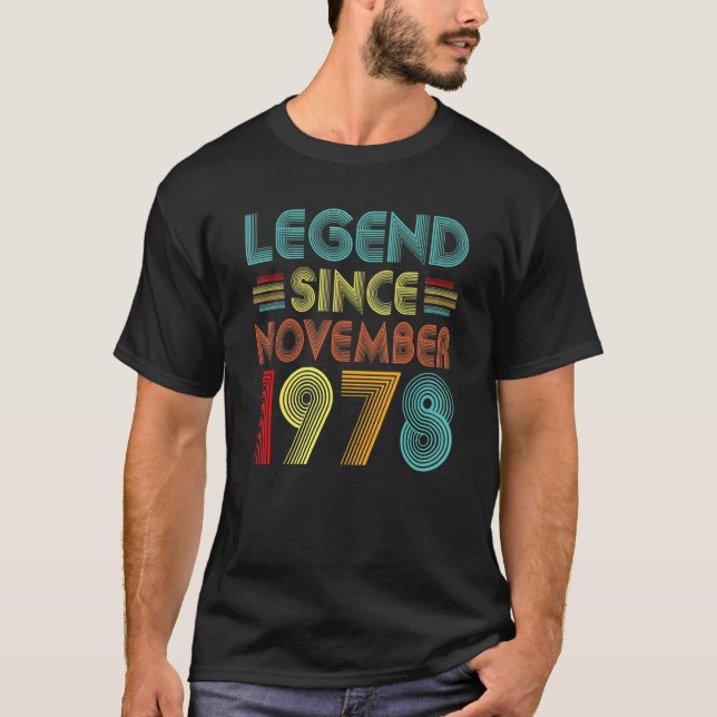 Camiseta Leyenda desde noviembre de 1978 44º cumpleaños Ret (Anverso)