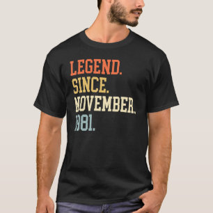 Camiseta Leyenda Desde Noviembre De 1981 Para Hombres Mujer