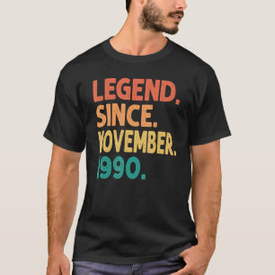 Camiseta Leyenda desde noviembre de 1990 32º cumpleaños Ret