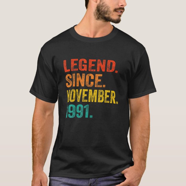 Camiseta Leyenda Desde Noviembre De 1991 31ª Retro De Cumpl (Anverso)