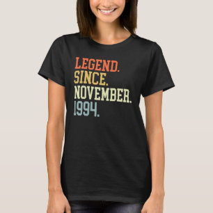 Camiseta Leyenda Desde Noviembre De 1994 Para Hombres Mujer