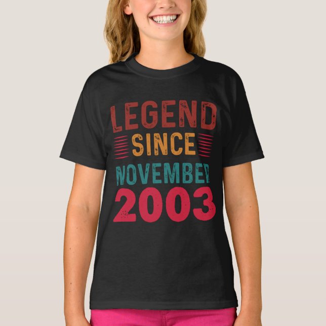 Camiseta Leyenda desde noviembre de 2003 Vintage Birthday (Anverso)