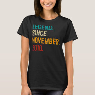 Camiseta Leyenda desde noviembre de 2010 12th Bday de 12 añ
