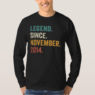 Camiseta Leyenda desde noviembre de 2014 Cumpleaños 8 8 añ